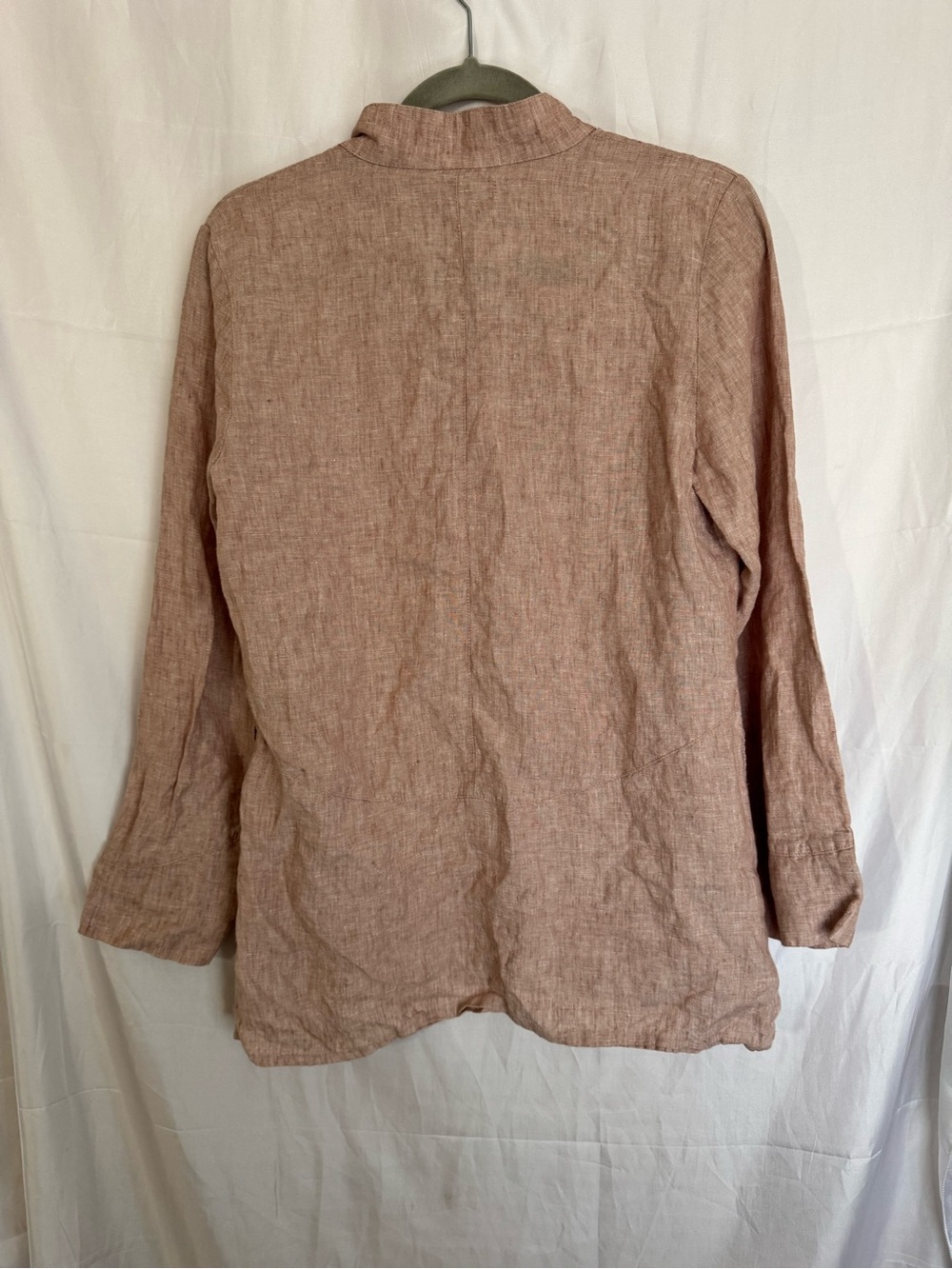 FLAX | 100% Linen Button-Down Blouse Pink Mauve Size P - Picture 6 of 7